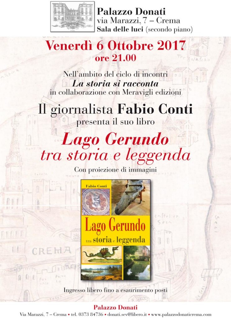 Locandina Lago Gerundo Meravigli Edizioni 6 ottobre